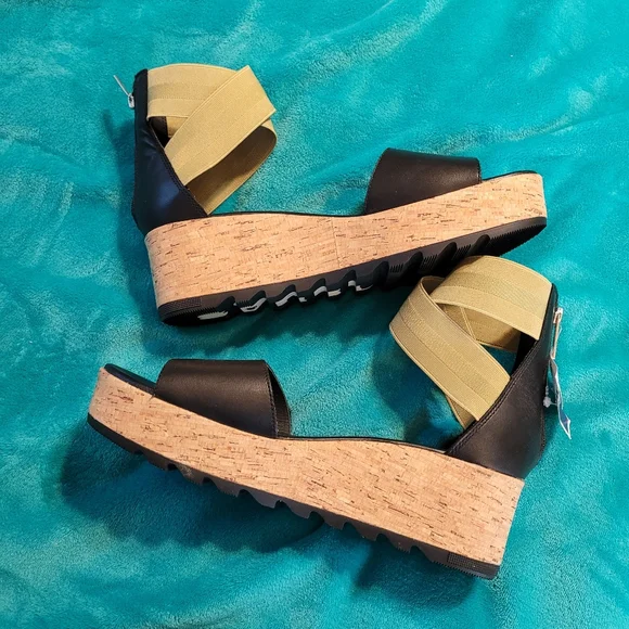 Nwt sorel cork bottom wedge sandals size 11 - Picture 6 of 8
